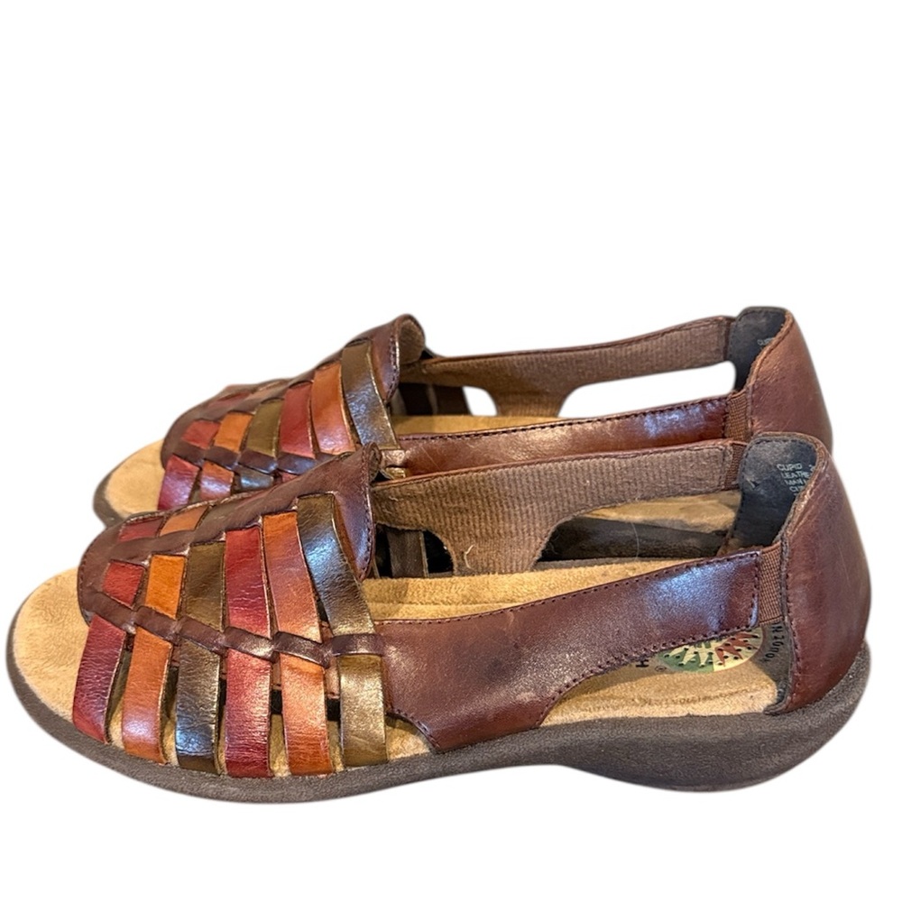 Earth Sport Multicolor Woven Leather Comfort Flats Sandal Gelron 2000 Size 8